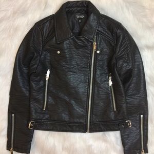 Topshop Leather Biker Jacket
